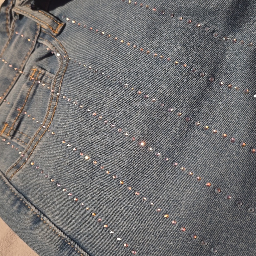 Almost Famous Sparkling Blue Flare Jeans - Picture 12 of 12